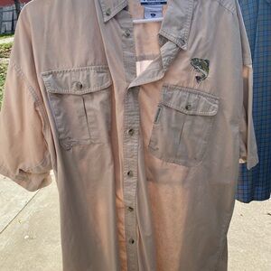 Columbia PFG Beige Short Sleeve Shirt